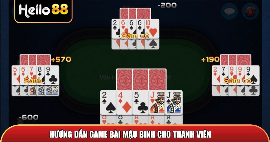 Hướng dẫn game bài mậu binh cho thành viên